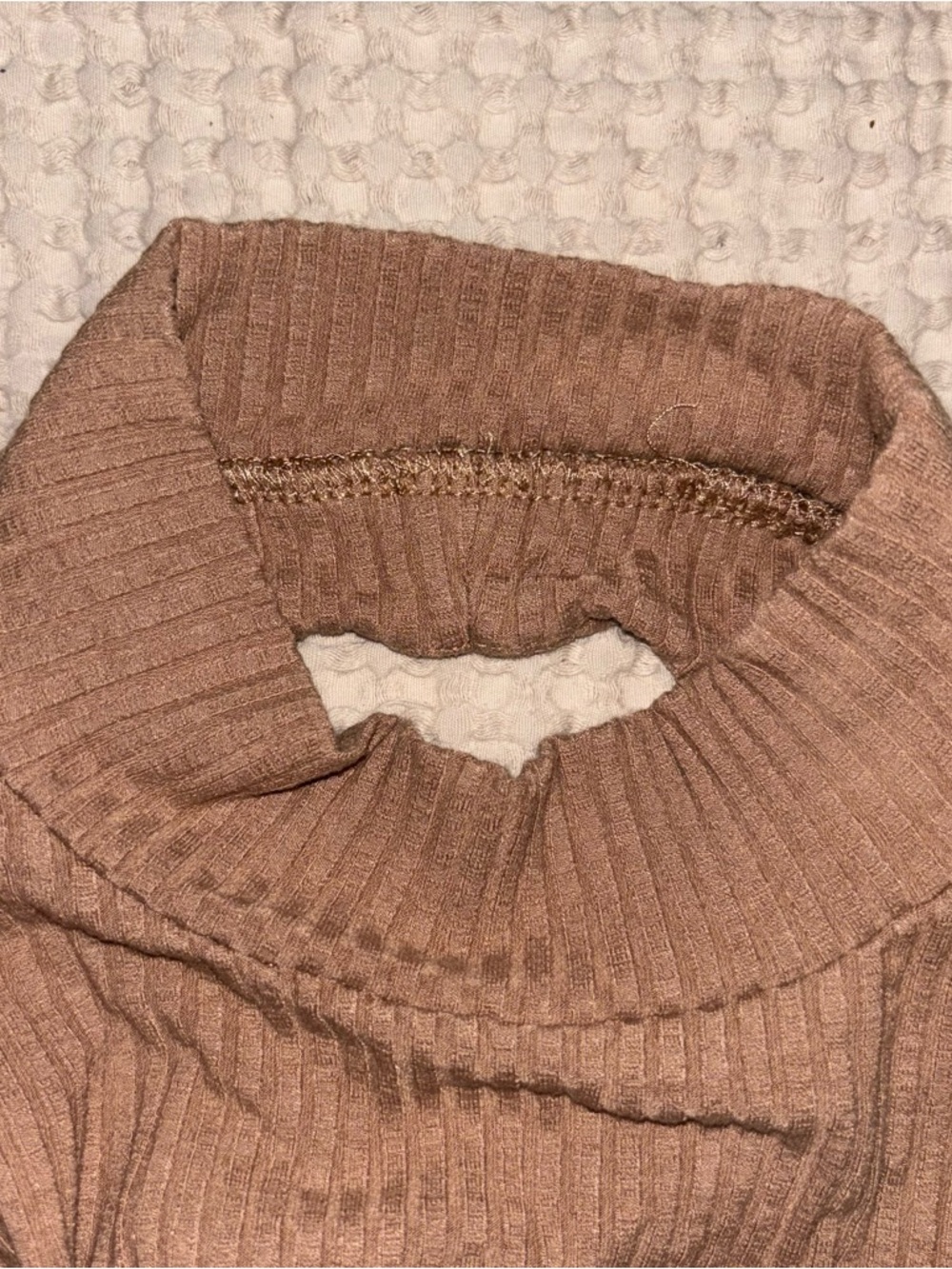 H&M Ribbed Midi Dress in Taupe Brown - Picture 3 of 5
